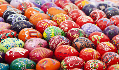 Fototapeta na wymiar Easter colorful eggs. Art background, Eastern Europe