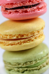 macarons 3 parfums en gros plan