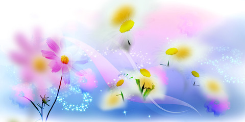 Fototapeta na wymiar spring brilliant coloured floral background
