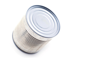 tin on a white background