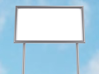 empty billboard and sky in the background