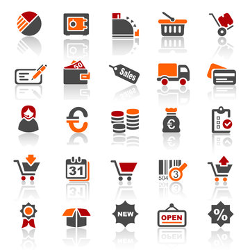 3 color icons - finance business - set 4