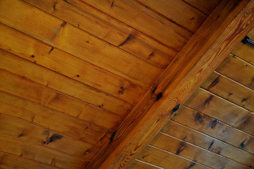 background texture of wooden boards ceiling