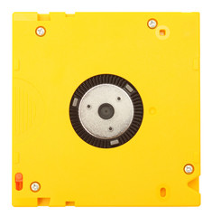 Data cartridge isolated on white. Top view.