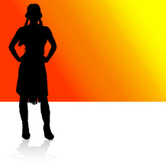 indian girl black vector silhouettes