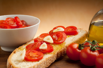 bruschetta with ingredients