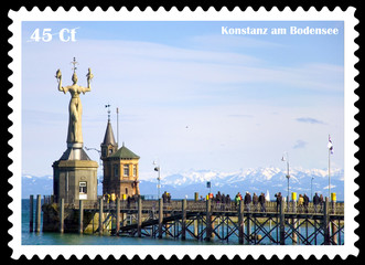 Konstanz, Bodensee, Briefmarke