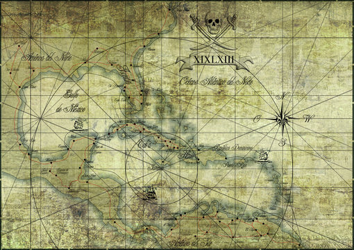 Karibik - alte Karte/Old Map