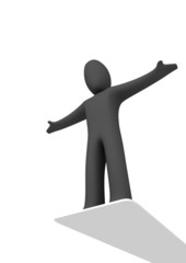 Männchen auf Sprungbrett vor Absprung