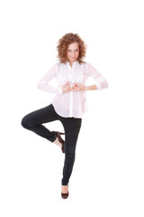 Beautiful fashion woman dancing