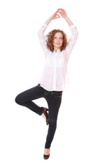 Beautiful fashion woman dancing