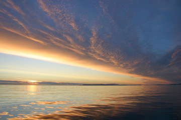 Colorful sunset in Svalbard (high arctic)