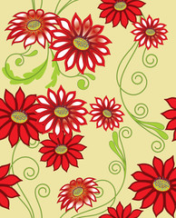 Seamless floral background. Vector illustration.