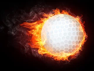 Crédence de cuisine en verre imprimé Flamme Balle de golf