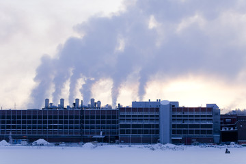 Paper Factory in Winter