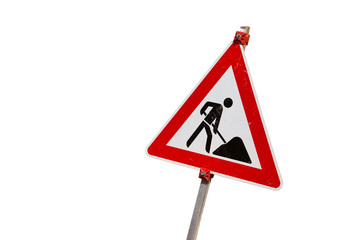 Baustellenschild freigstellt