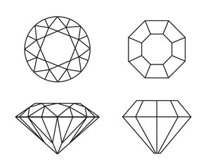 Diamonds on white background