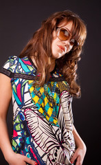 Fototapeta premium girl wearing stylish dress