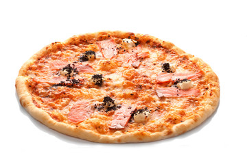 Pizza with grilled salmon
