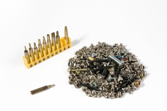 bit pacage near lot of screws