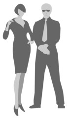 Fototapeta premium Vector illustration of man and woman silhouettes