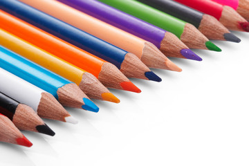 Obraz premium Color pencils on white background