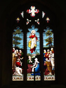 English stained glass window