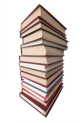 Stack of books isolated on the white