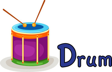 alphabet D for drum
