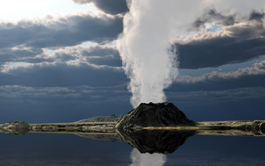 Young volcano being born