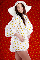 Spring woman dressed flower coat