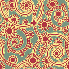 Seamless pattern with elegant flowers