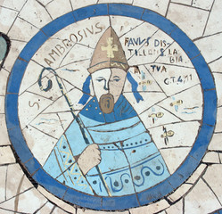Fototapeta na wymiar Święty Ambroży, mozaiki, kościół na Górze Błogosławieństw