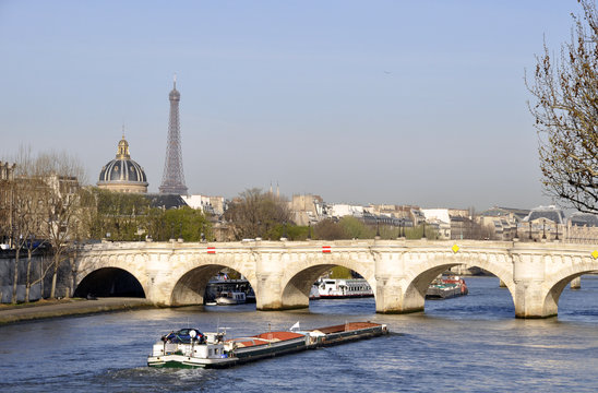 A barge on the river Seine