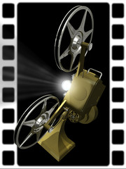 Projector film shows a film