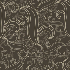Seamless abstract twirl floral pattern