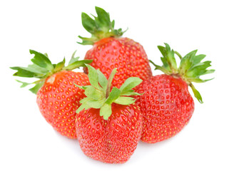 four ripe strawberries