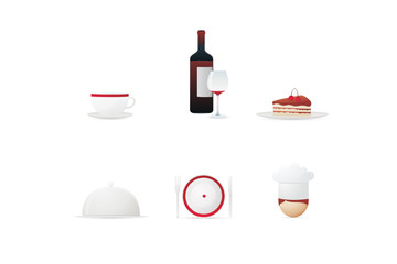Set of restaurant icons - vector illustration