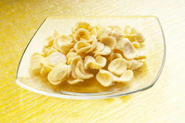 homemade orecchiette typical italian pasta