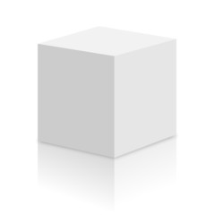 icona cubo bianco riflesso - obrazy, fototapety, plakaty