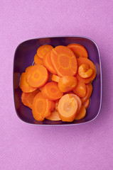 Bowl of Canned Carrots