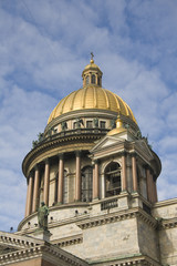 Fototapeta na wymiar Cupola of St. Isaac cathedral in St.Petersburg