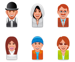 Cartoon people icons