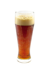Wet glass with beer