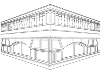 Baluster Railing On The Terrace Vector 01