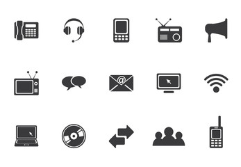 Communication icons - black series