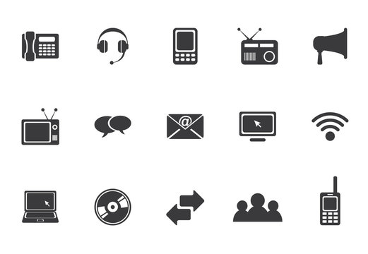 Communication icons - black series