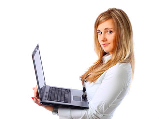 business woman with laptop