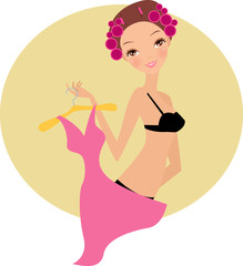 Girl Getting Dressed