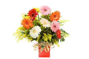 colorful gerbera wild fields flower vase bouquet